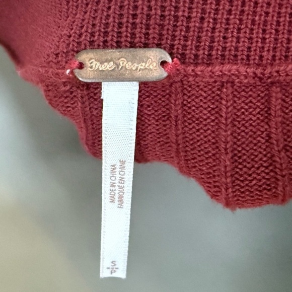 Free People Burgundy A-Line Faux Wrap Skirt Size Small - Picture 3 of 6